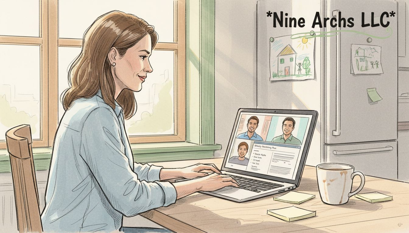 Team video call discussing monitoring plan