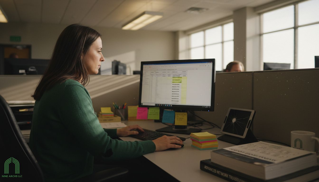 Service desk analyst updates IT records