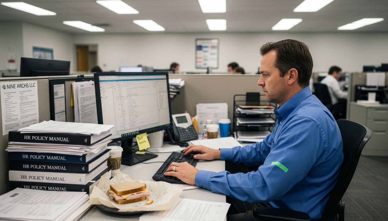 Employee working in traditional office setting