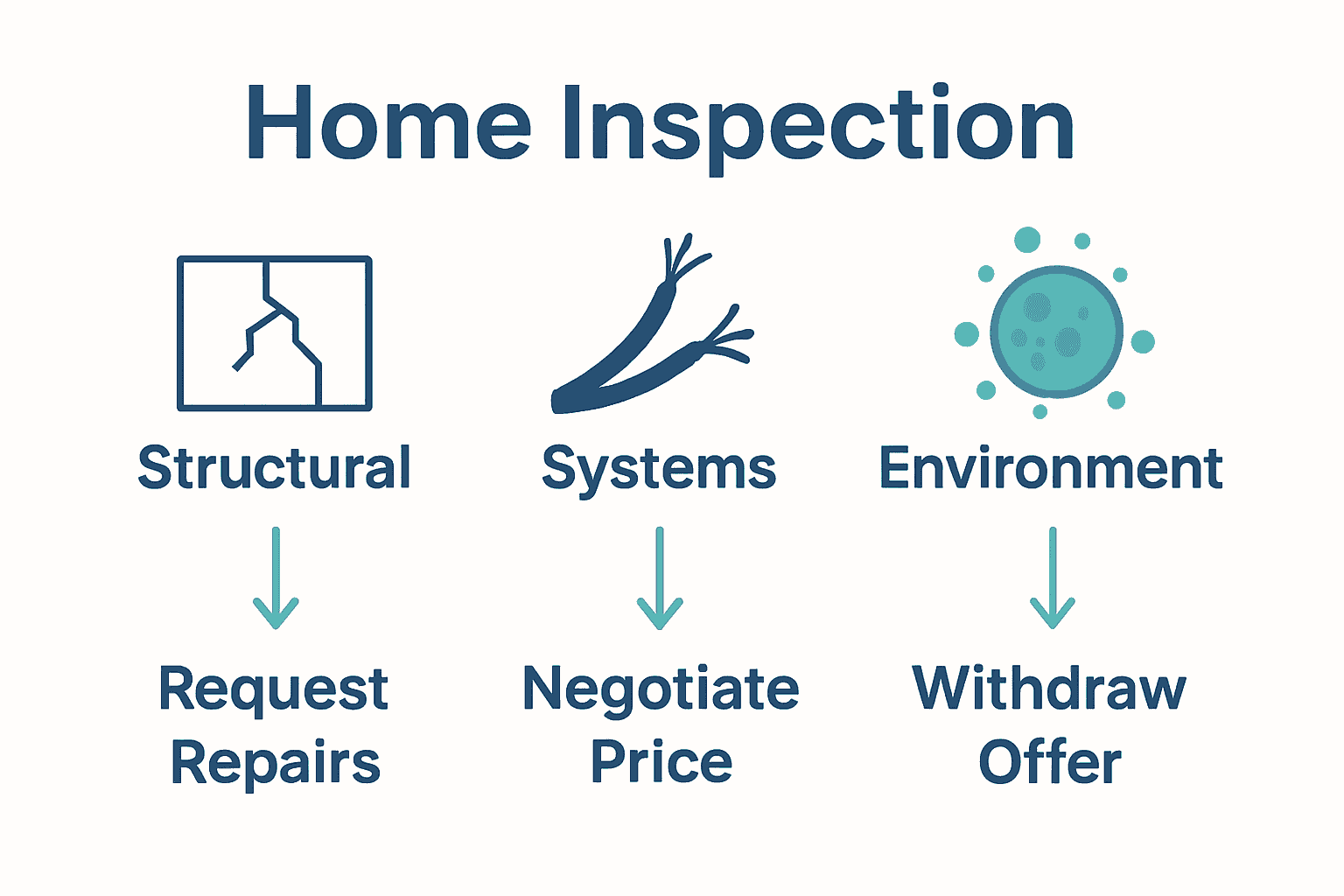 Infographic comparing common inspection findings and buyer options