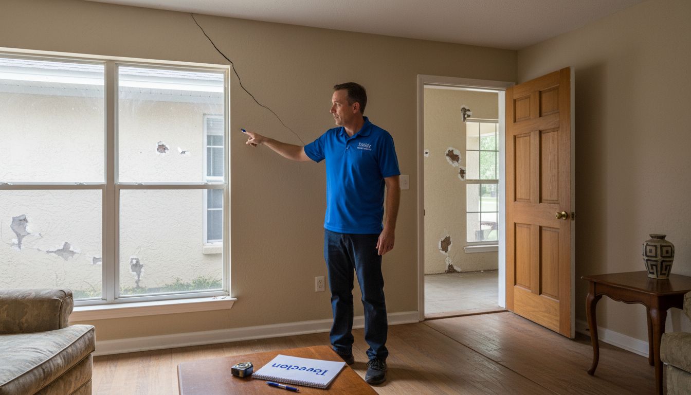 House interior showing major foundation warning signs