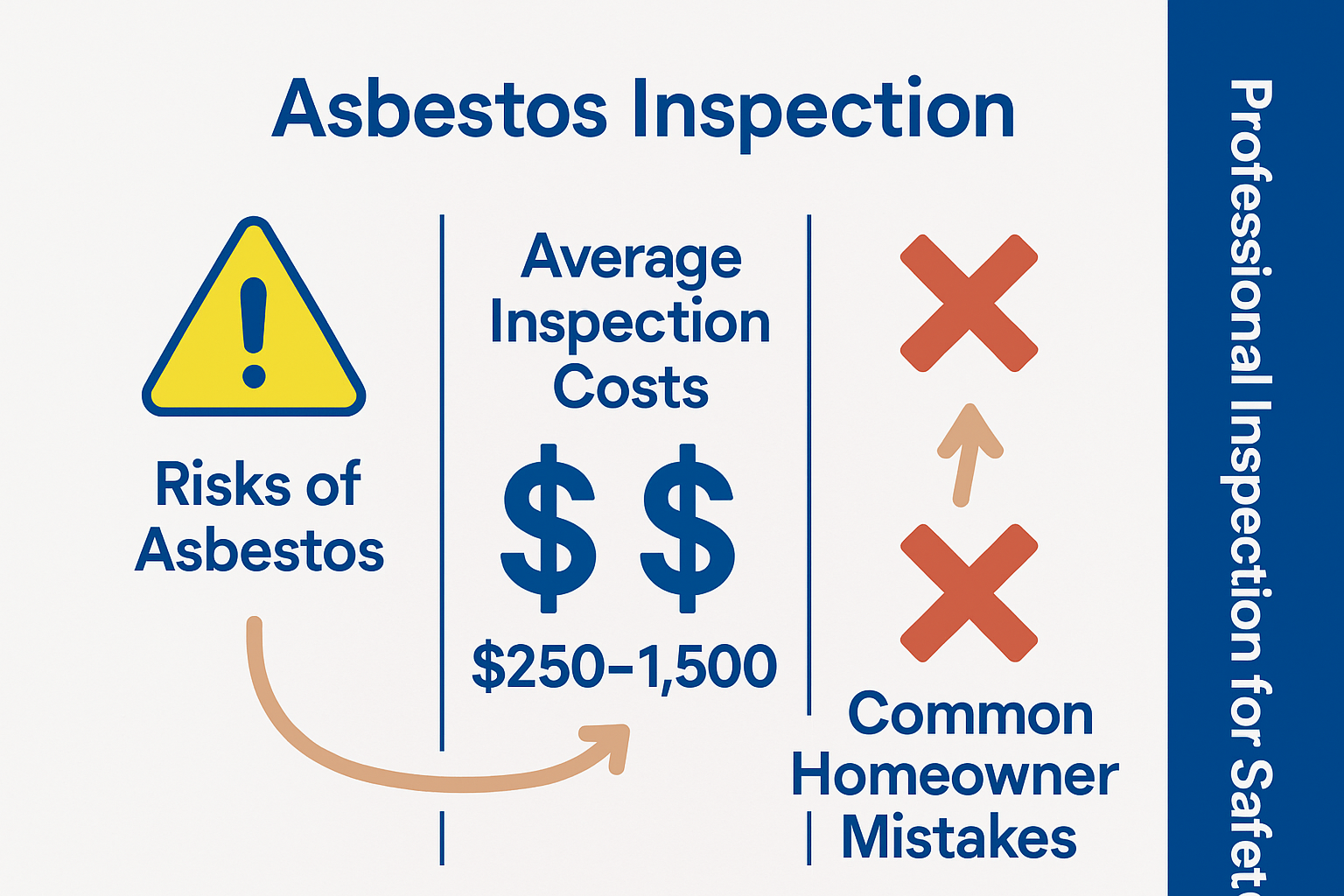 Infographic on asbestos risks, costs, mistakes