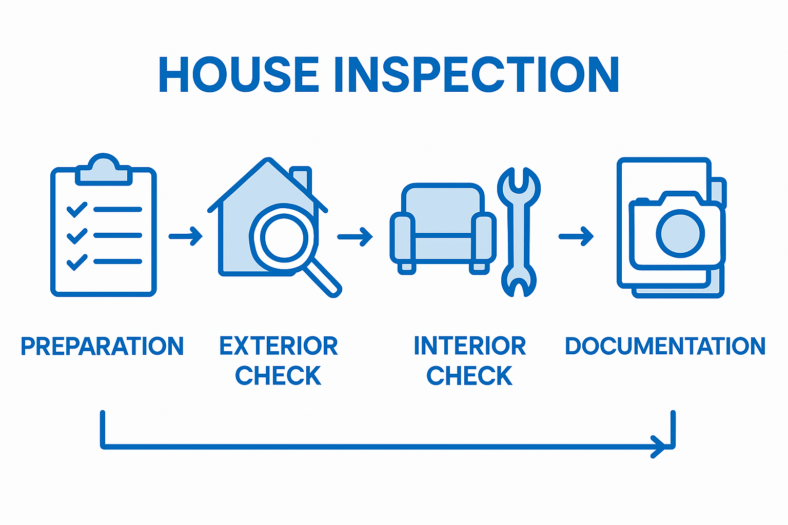 Visual guide to steps of house inspection