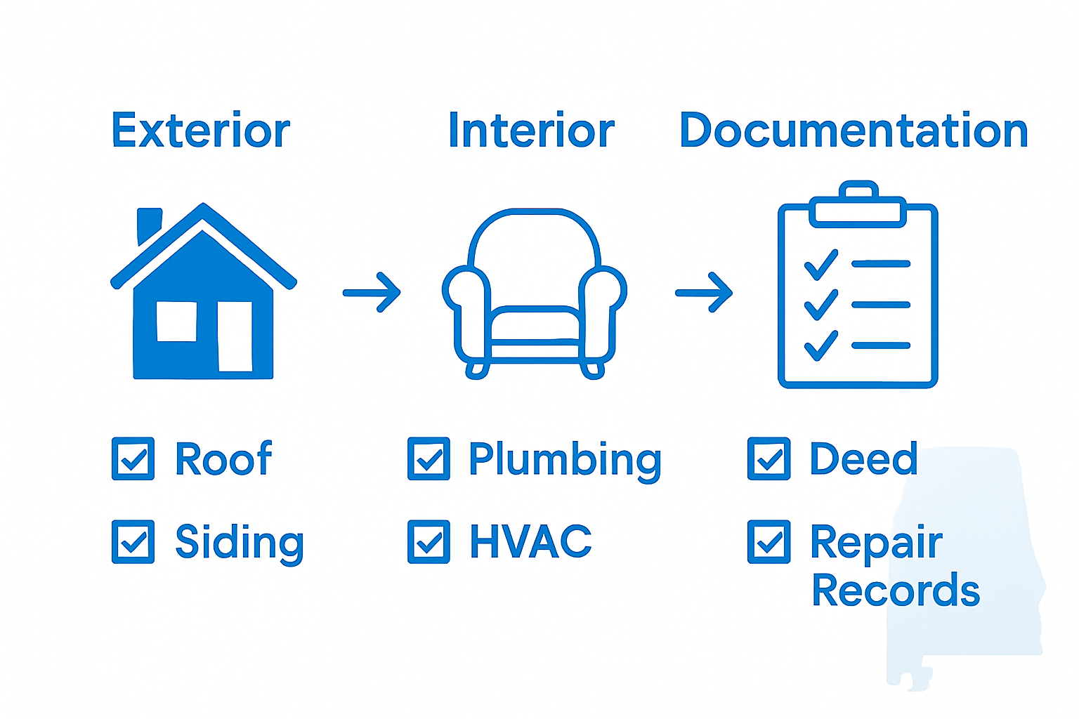 Infographic property inspection steps checklist
