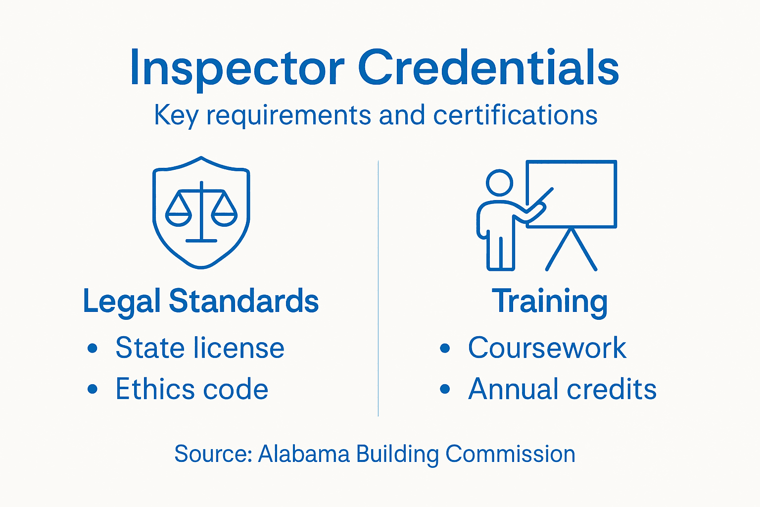 Infographic on inspector credentials and training