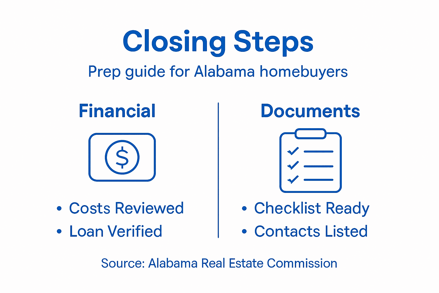 Infographic checklist for home closing steps