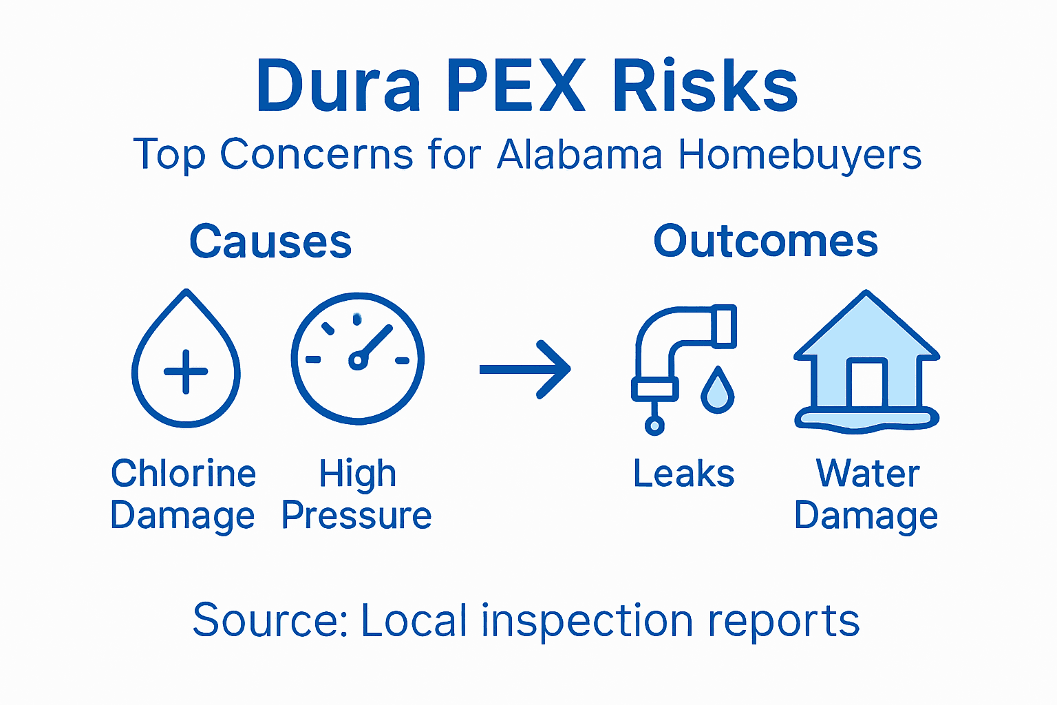 Infographic showing Dura PEX risks and outcomes
