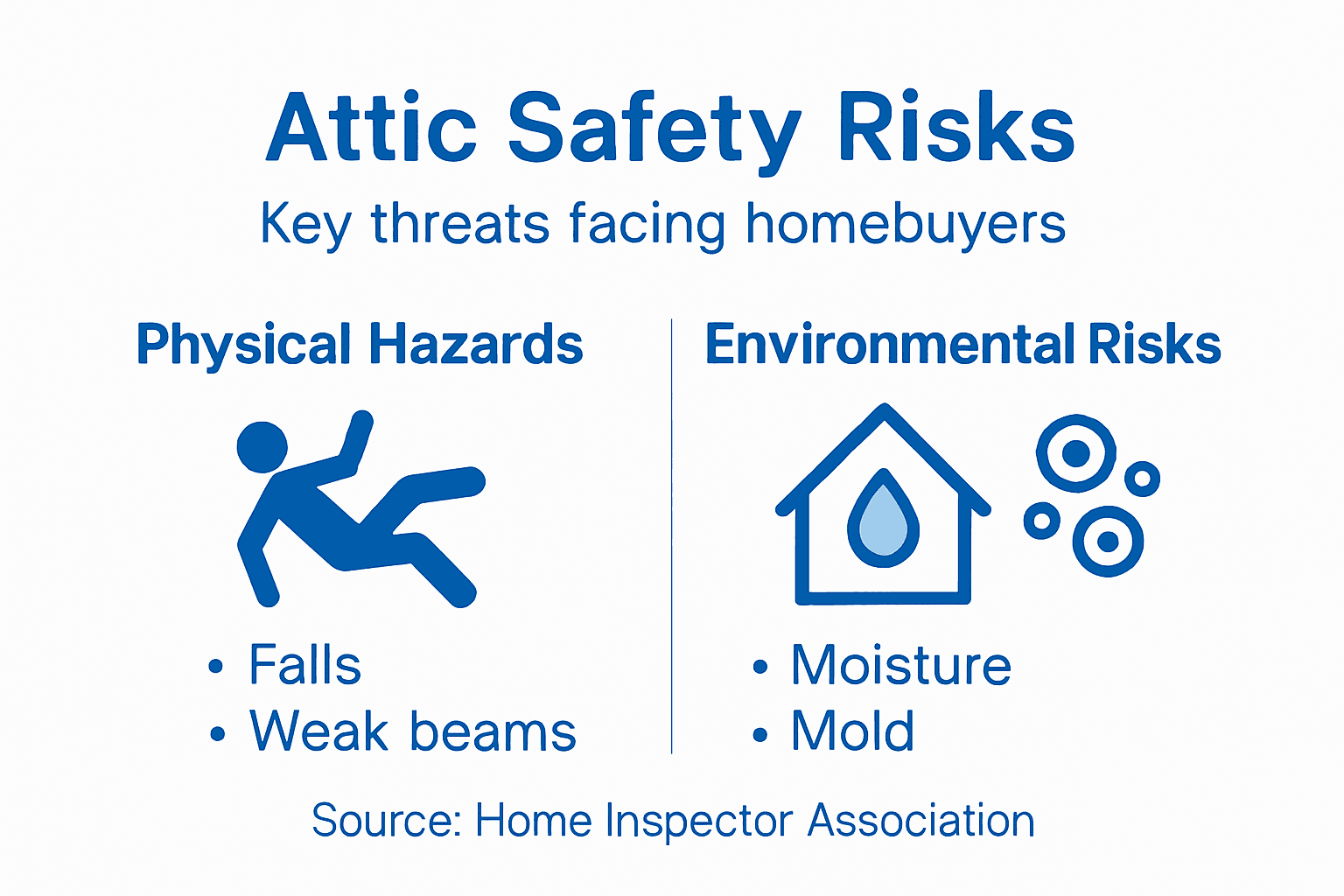Infographic showing attic safety overview key points