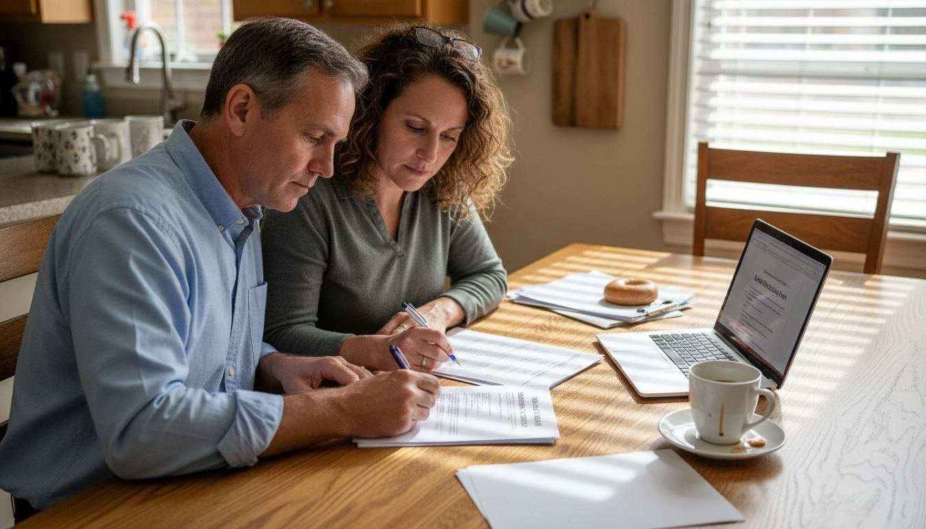 Couple signing Alabama home disclosure forms