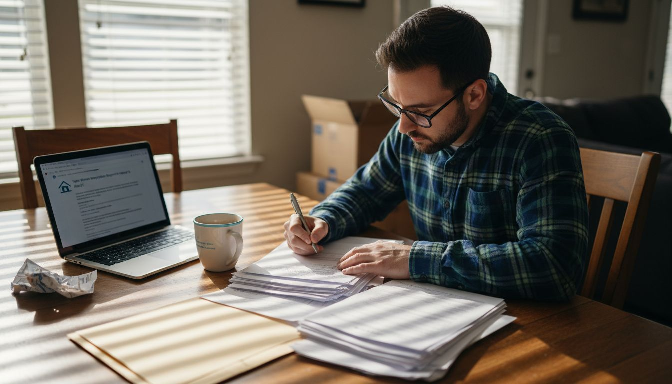 Homebuyer signing home inspection paperwork