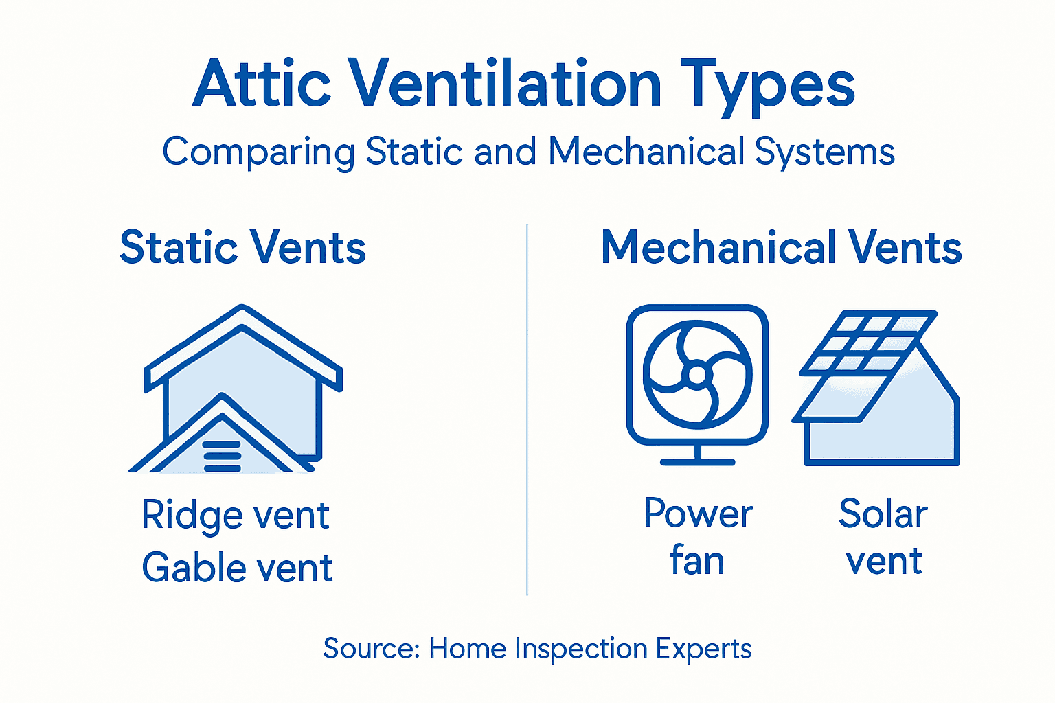 Infographic comparing attic vent system types
