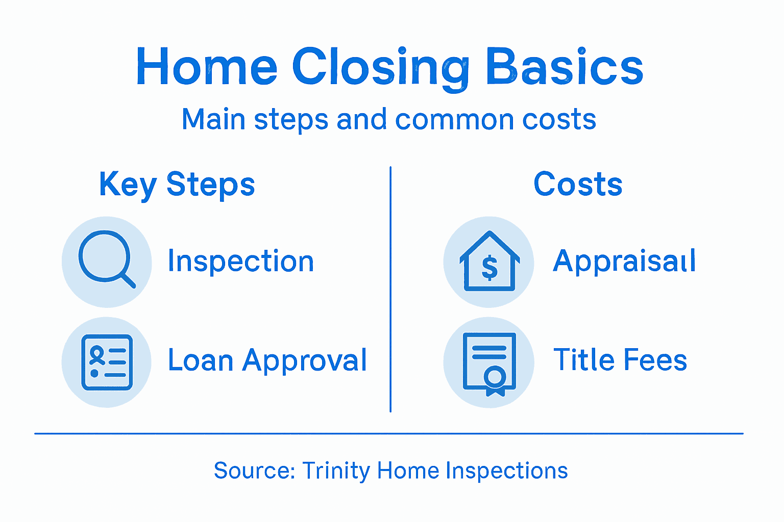 Infographic showing steps and costs in home closing