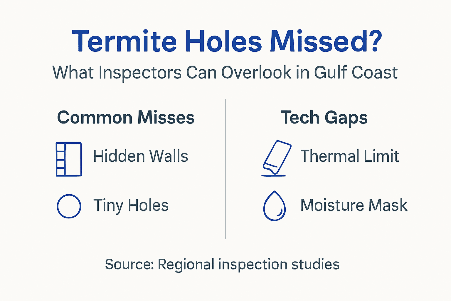 Infographic showing termite inspection limitations