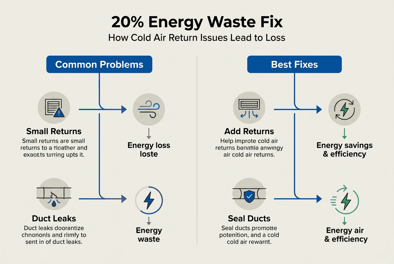 Infographic on return vent energy loss and fixes