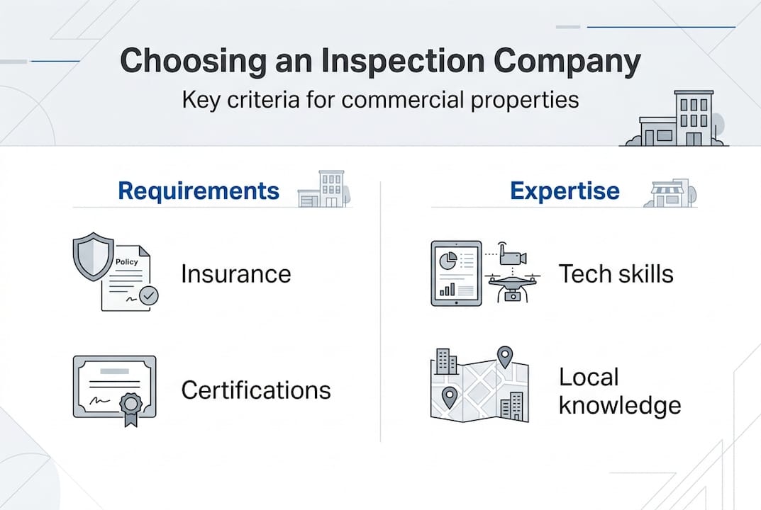 Infographic summarizing how to select inspection company