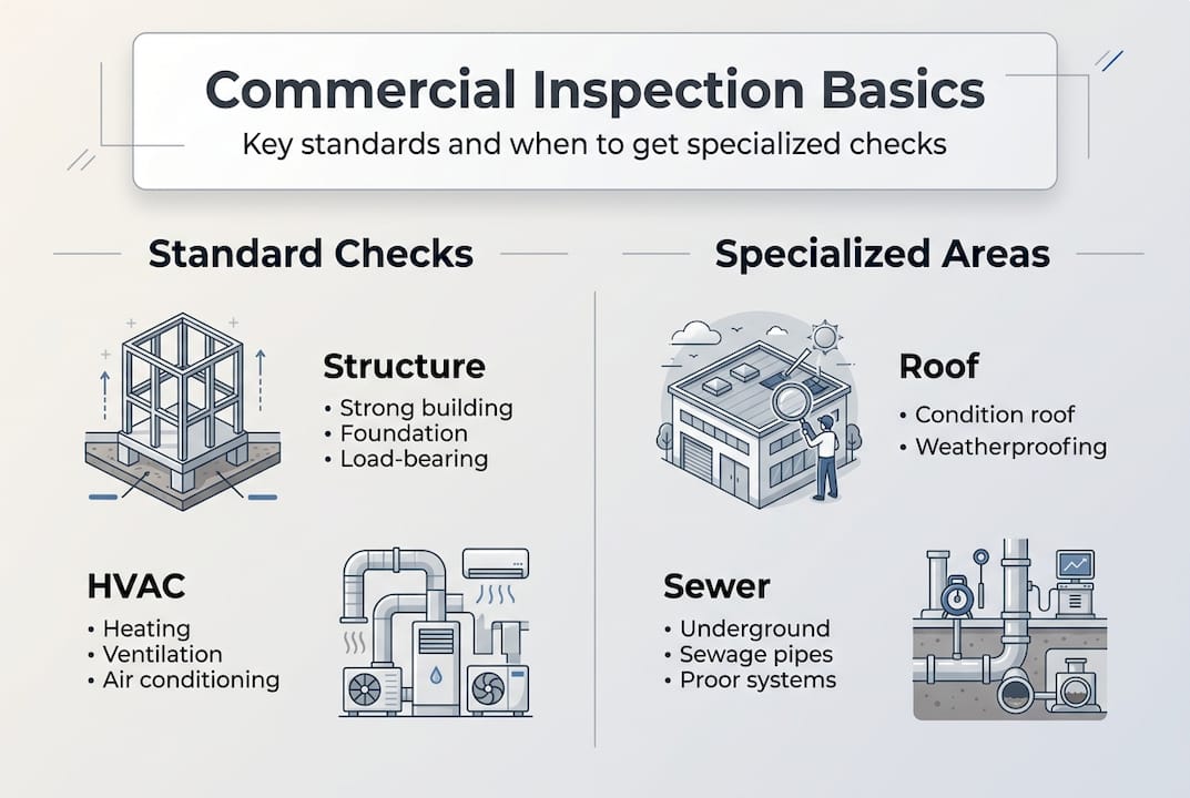 Infographic listing standard and specialized inspections