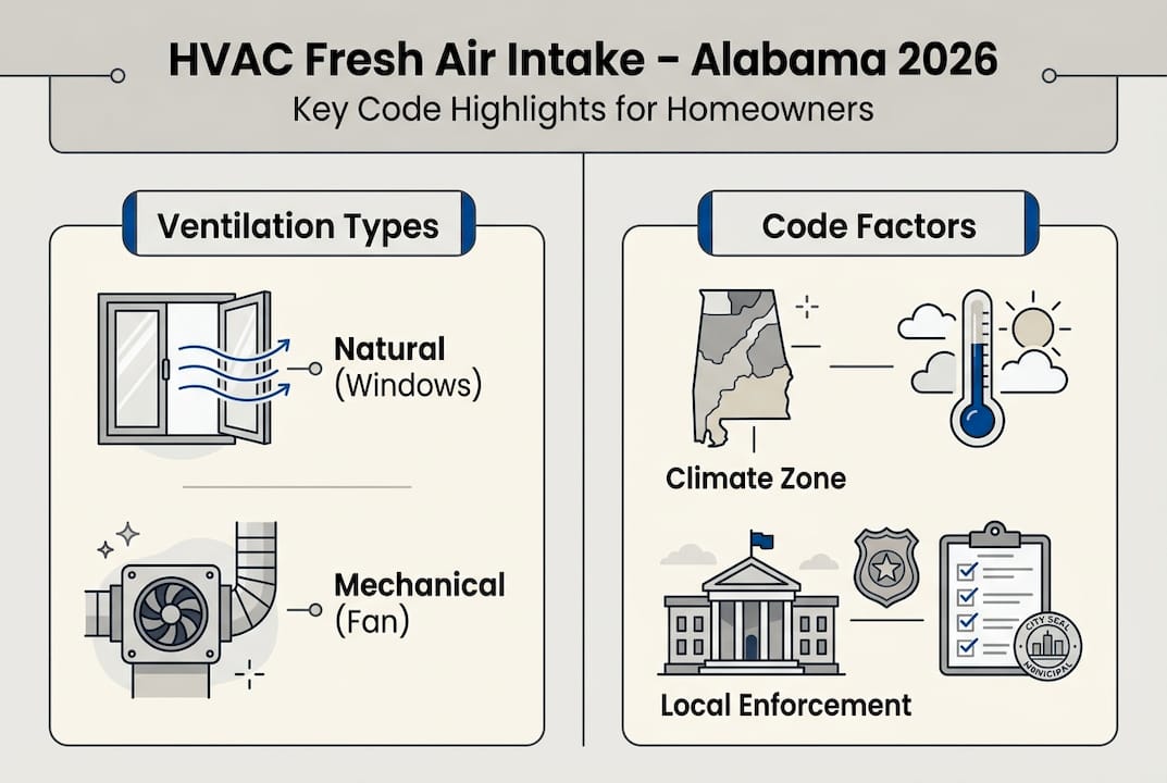 Infographic on Alabama HVAC fresh air codes