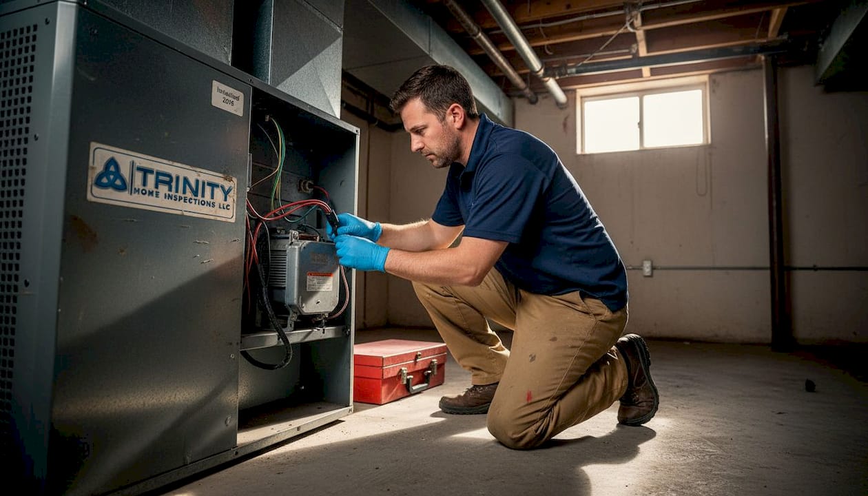 HVAC technician adjusts variable speed motor
