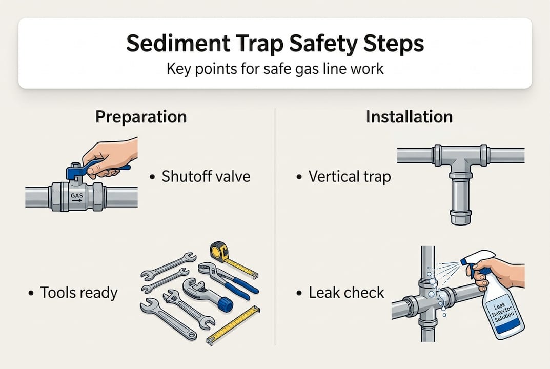Infographic showing sediment trap safety steps