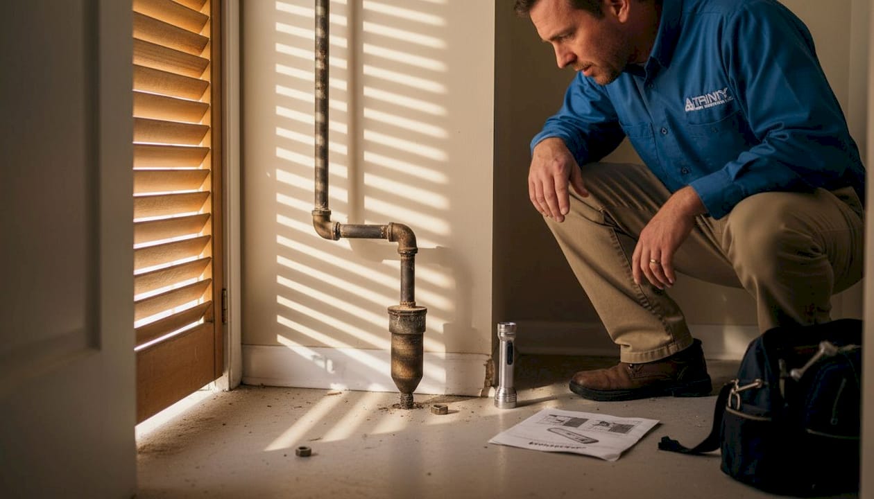 Close-up detail of sediment trap orientation