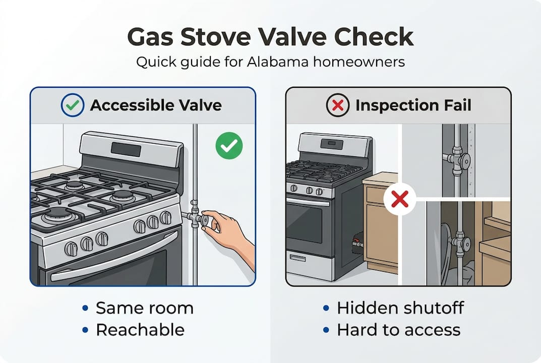 Infographic summarizing gas shutoff valve safety tips