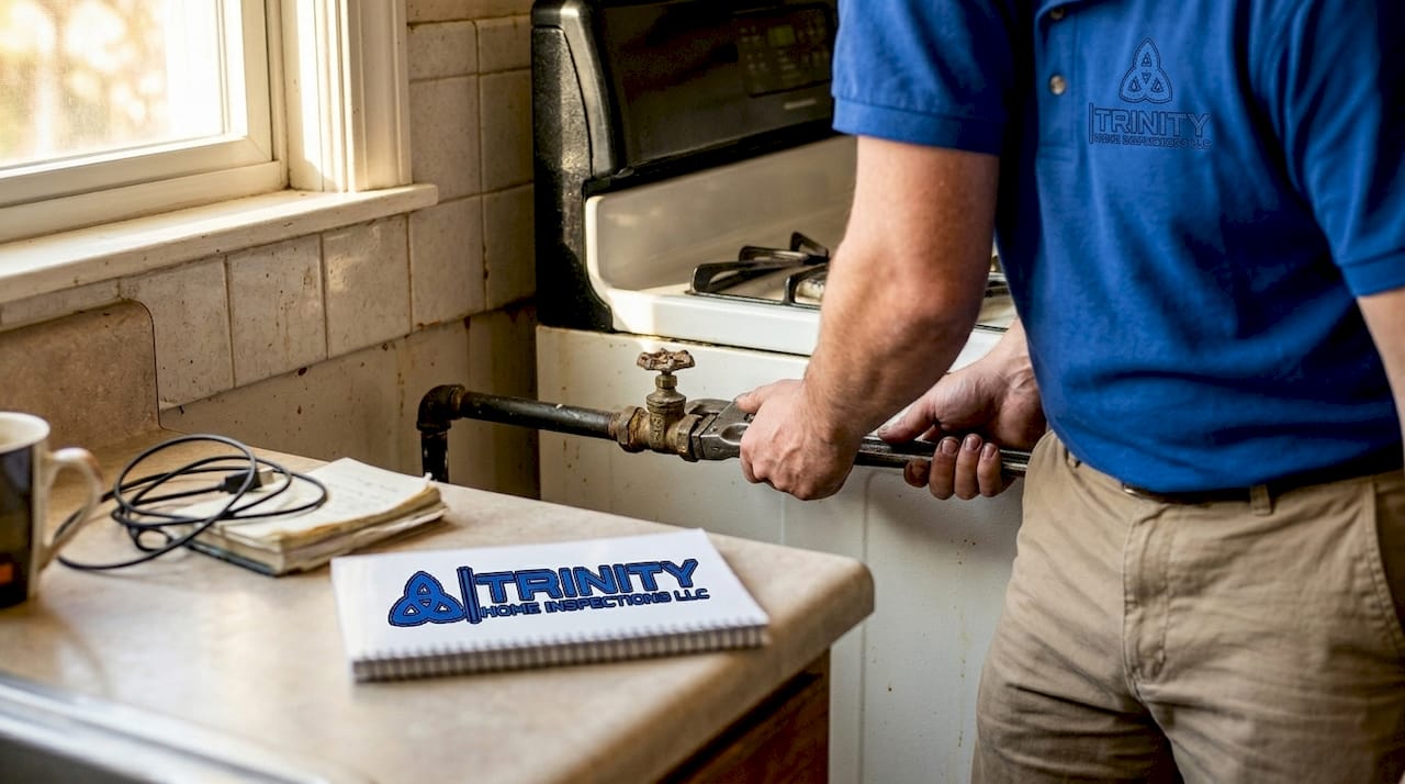 Gas fitter replacing old shutoff valve