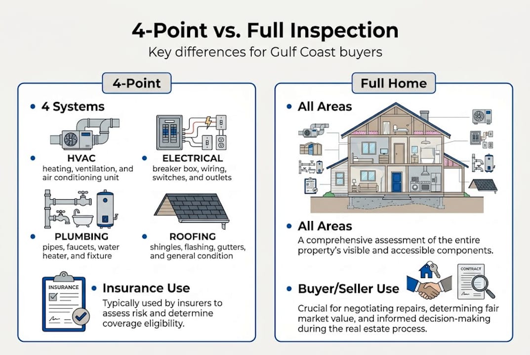 Infographic comparing 4-point and full inspections