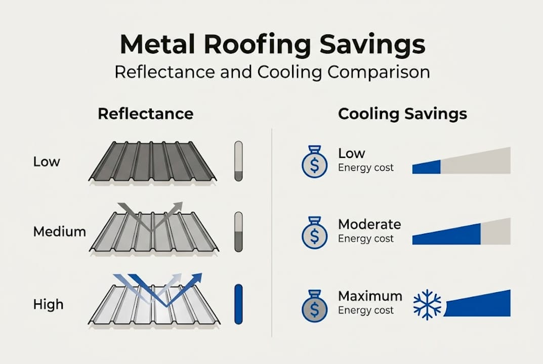 Infographic shows roof reflectance versus cooling savings