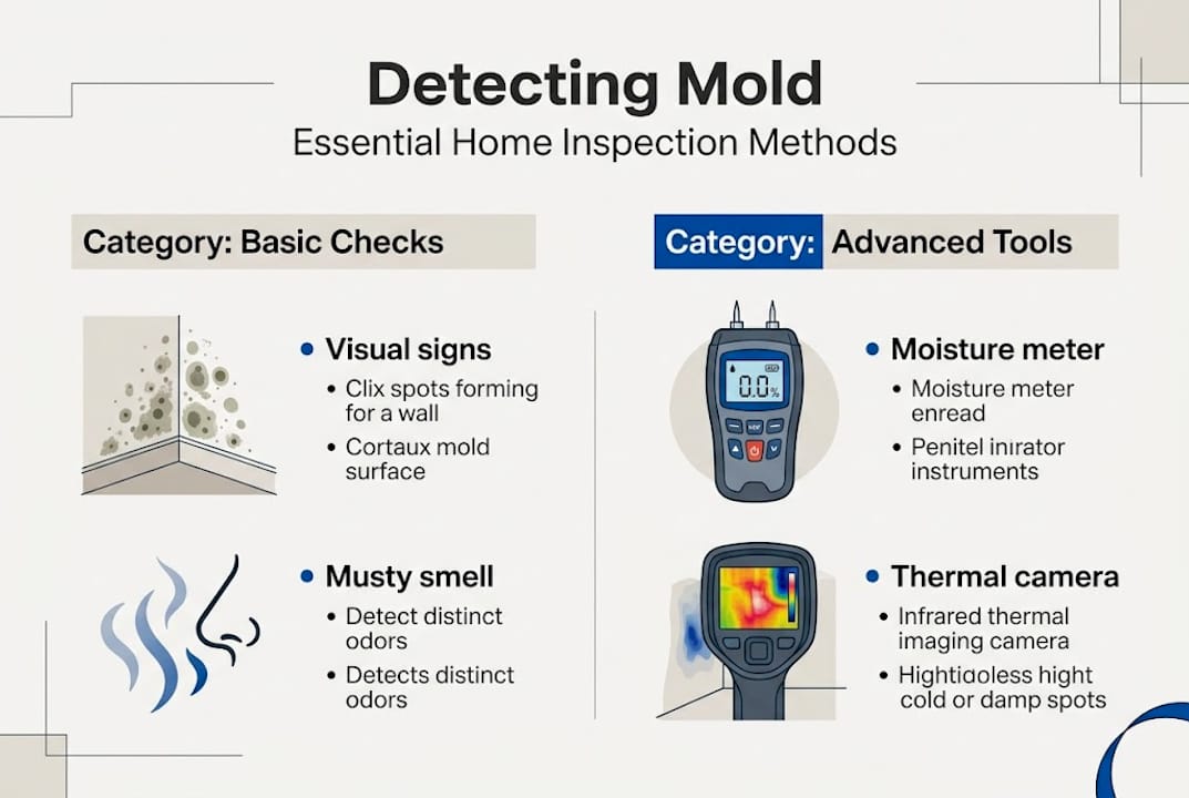 Infographic comparing mold detection methods