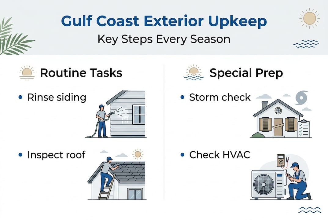 Infographic showing seasonal home maintenance steps