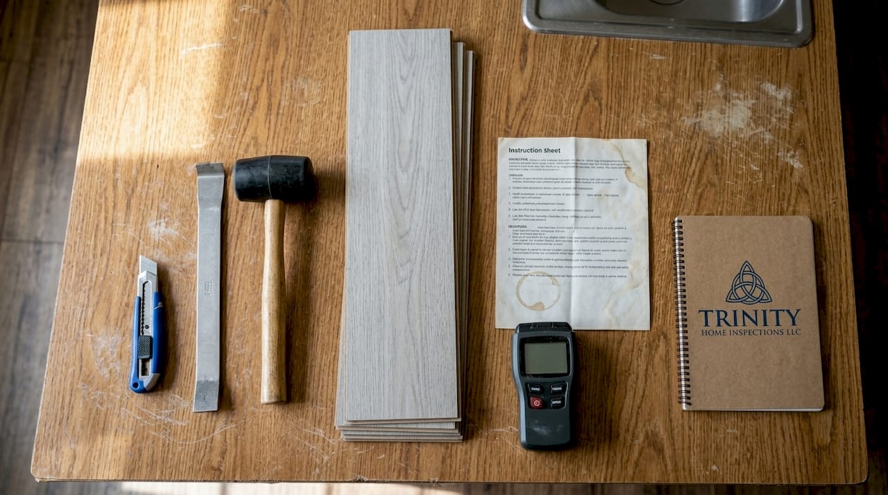 Tools and materials for LVP flooring repair