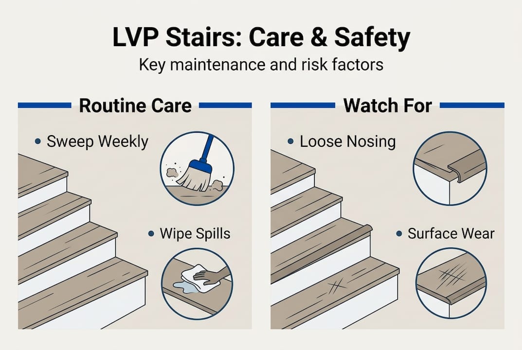 Infographic for LVP stair care and safety tips