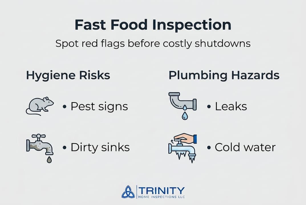 Infographic of fast food inspection key risks