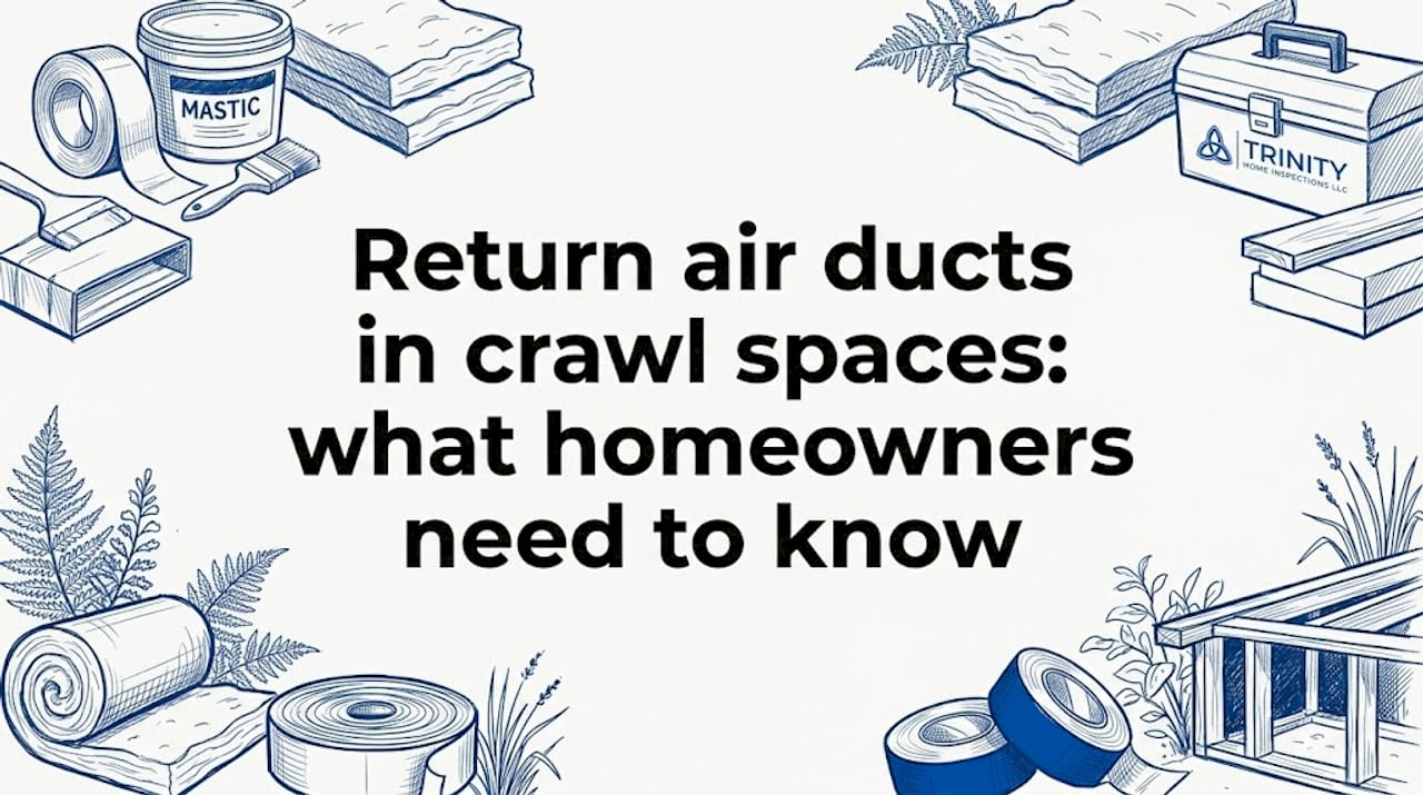 Decorative crawl space HVAC title card illustration