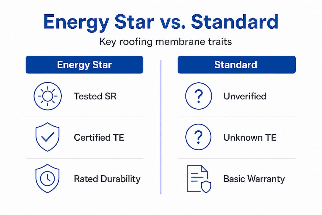 Infographic comparing Energy Star and standard membranes