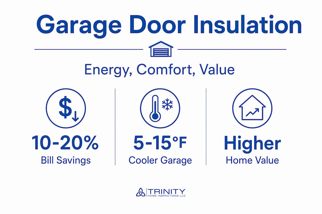 Infographic with stats on garage insulation benefits