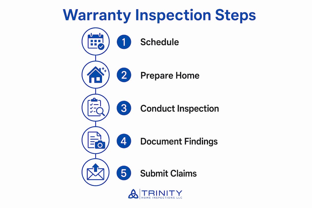 Infographic showing home warranty inspection steps