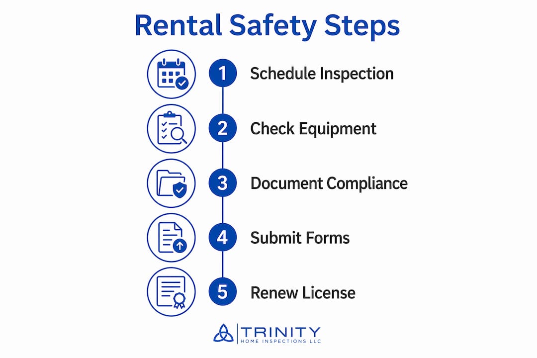 Infographic outlining rental safety inspection steps