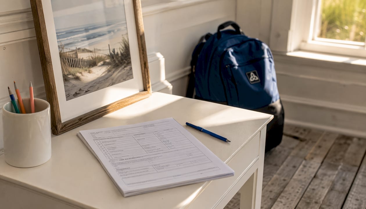 Home inspection report paperwork on desk