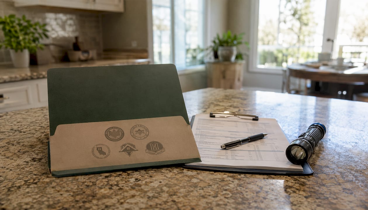 Certification documents and tools for home inspection