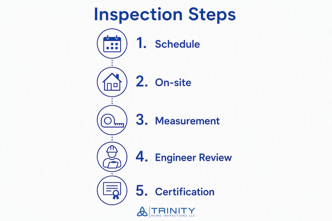 Infographic showing manufactured home inspection steps