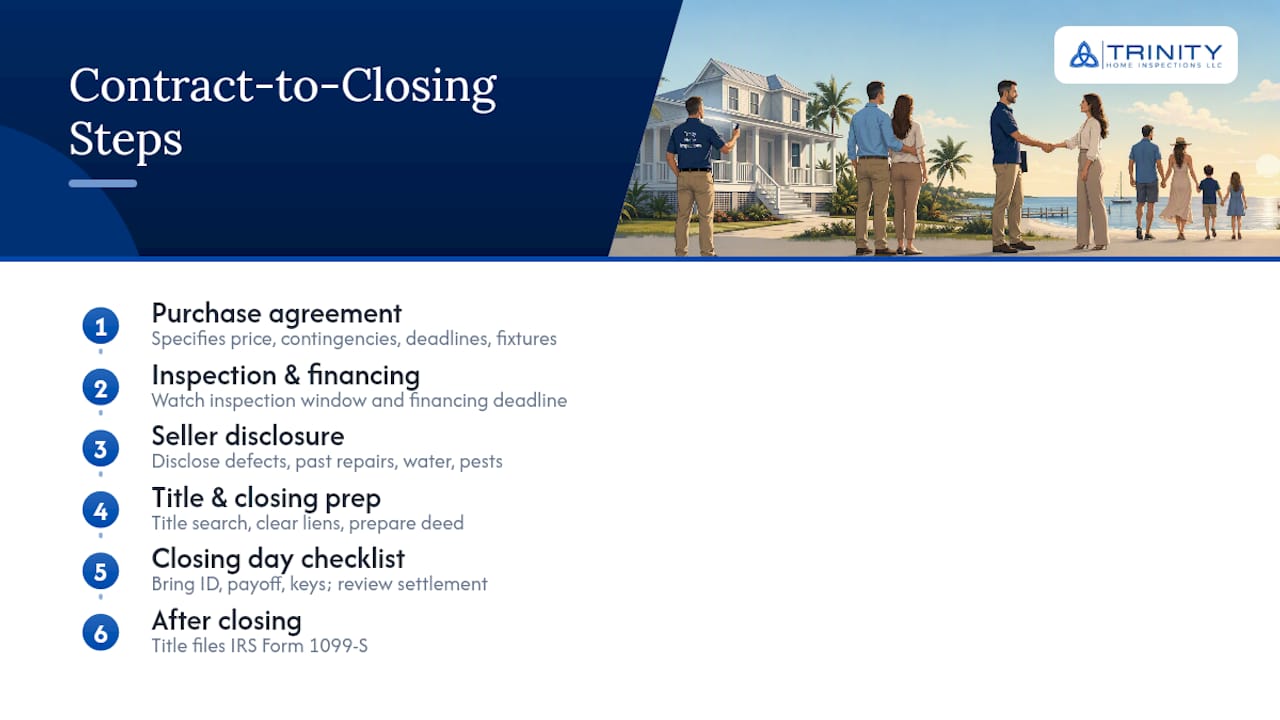 What Happens Between Contract and Closing? — overview diagram