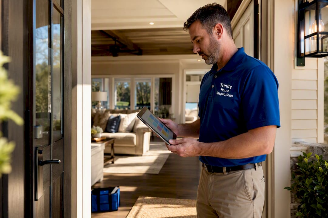 Inspector conducting a pre-listing home inspection