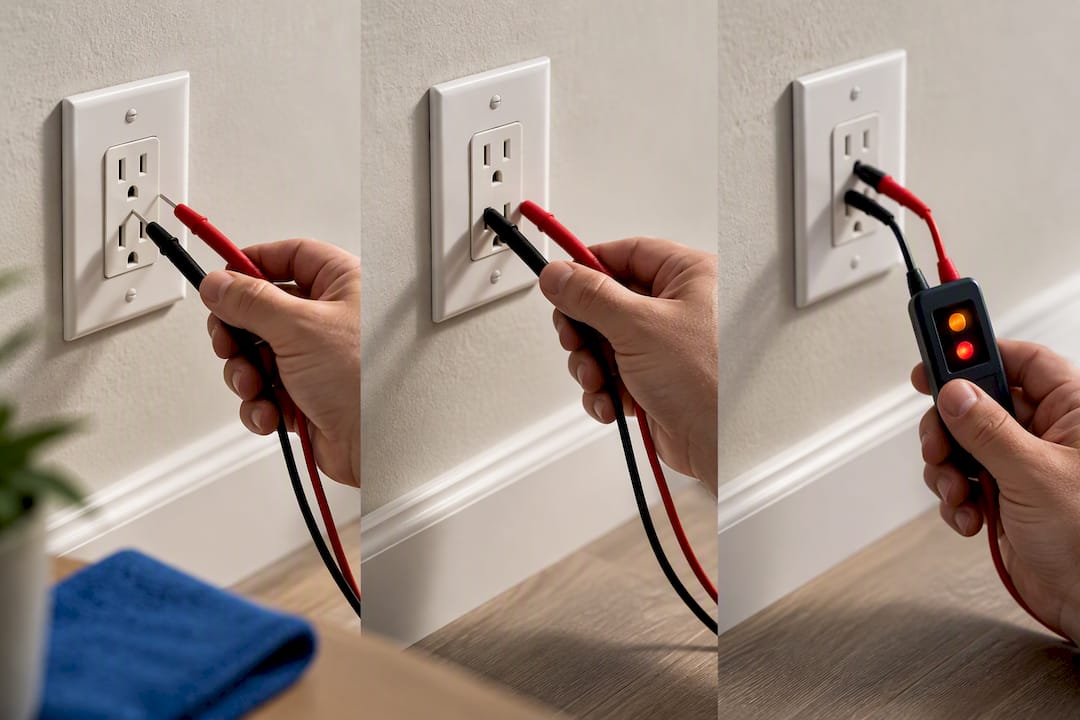 Illustration of safe outlet polarity testing