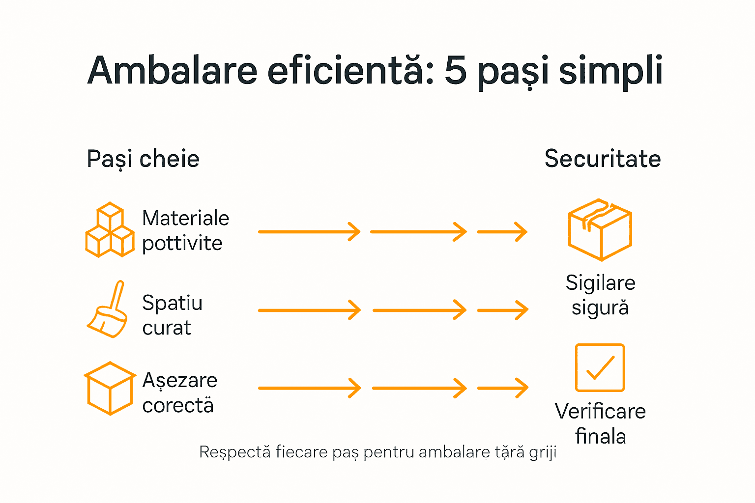 Infografic: cum să ambalezi eficient – pași de urmat pentru rezultate optime