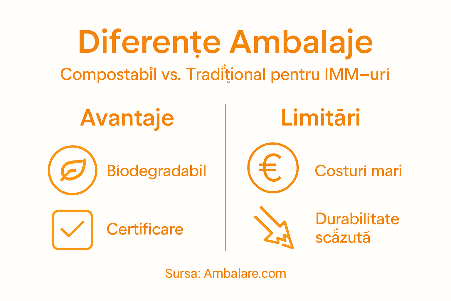 Infografic: Cum se diferențiază ambalajele compostabile față de cele clasice