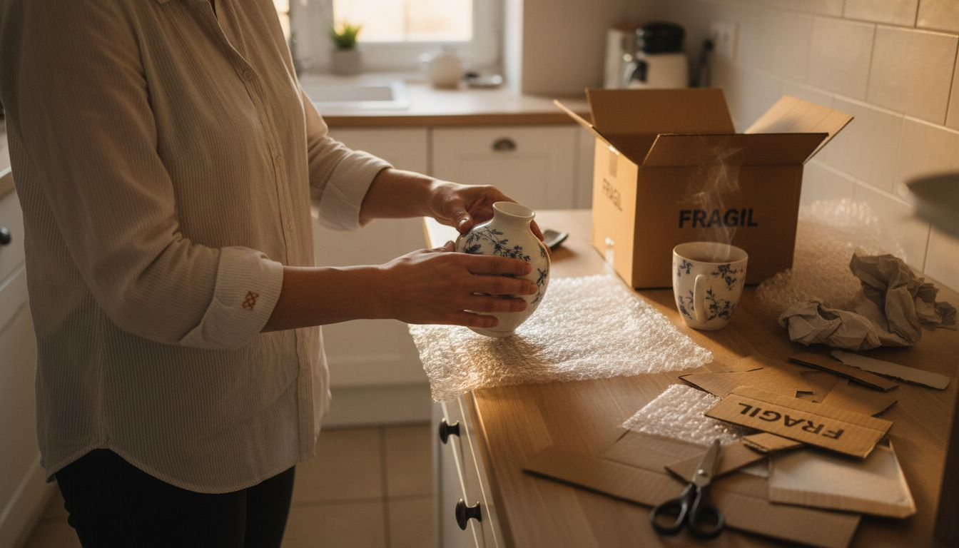 Împachetare atentă pentru protecția obiectelor fragile