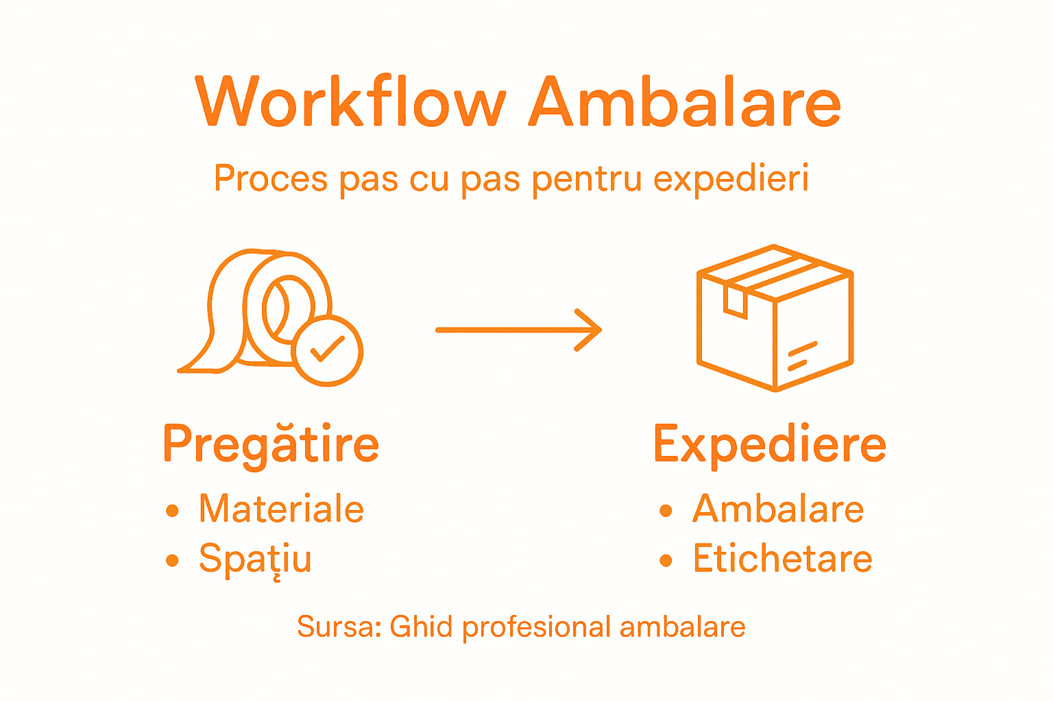 Infografic: pașii esențiali ai procesului de ambalare