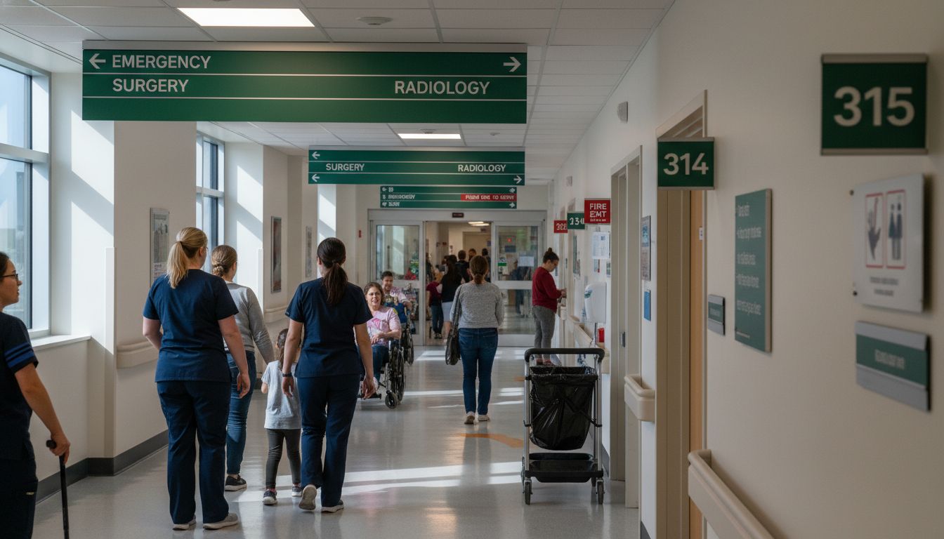hospital hallway signage