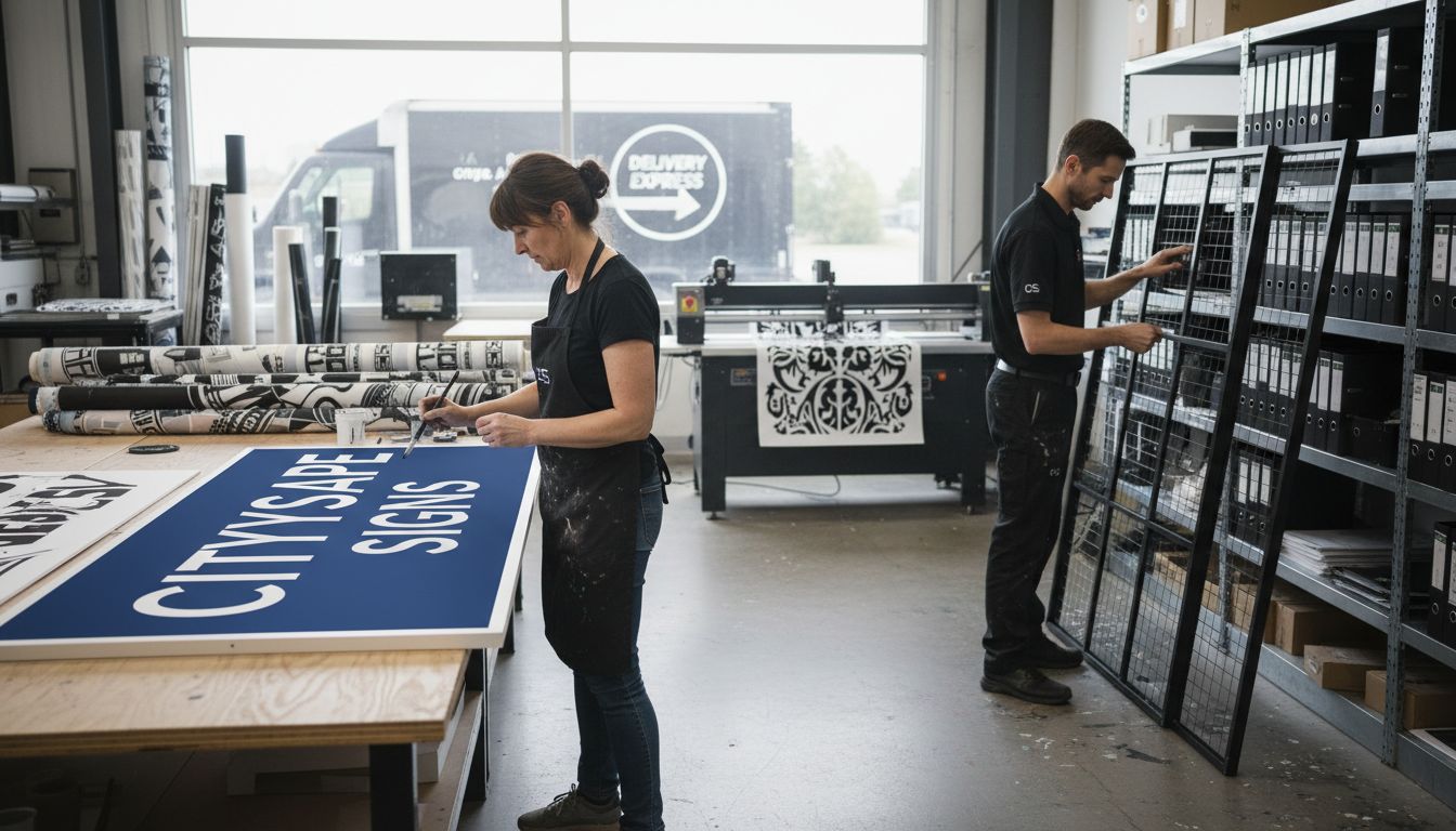 Workshop with different custom sign types